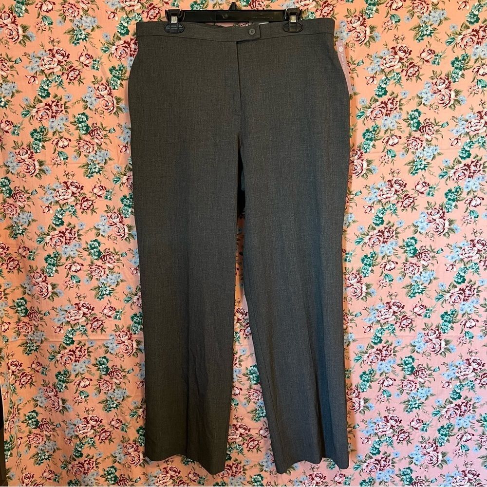 Rose Haggar NWT Grey Comfort Stretch Straight Leg‎ Dress Pants Size 16 Average